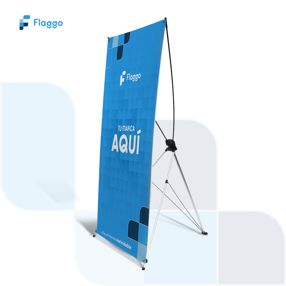 Portapendón araña big publicitario para exhibición de banners en eventos, ferias comerciales, puntos de venta y activaciones de marca