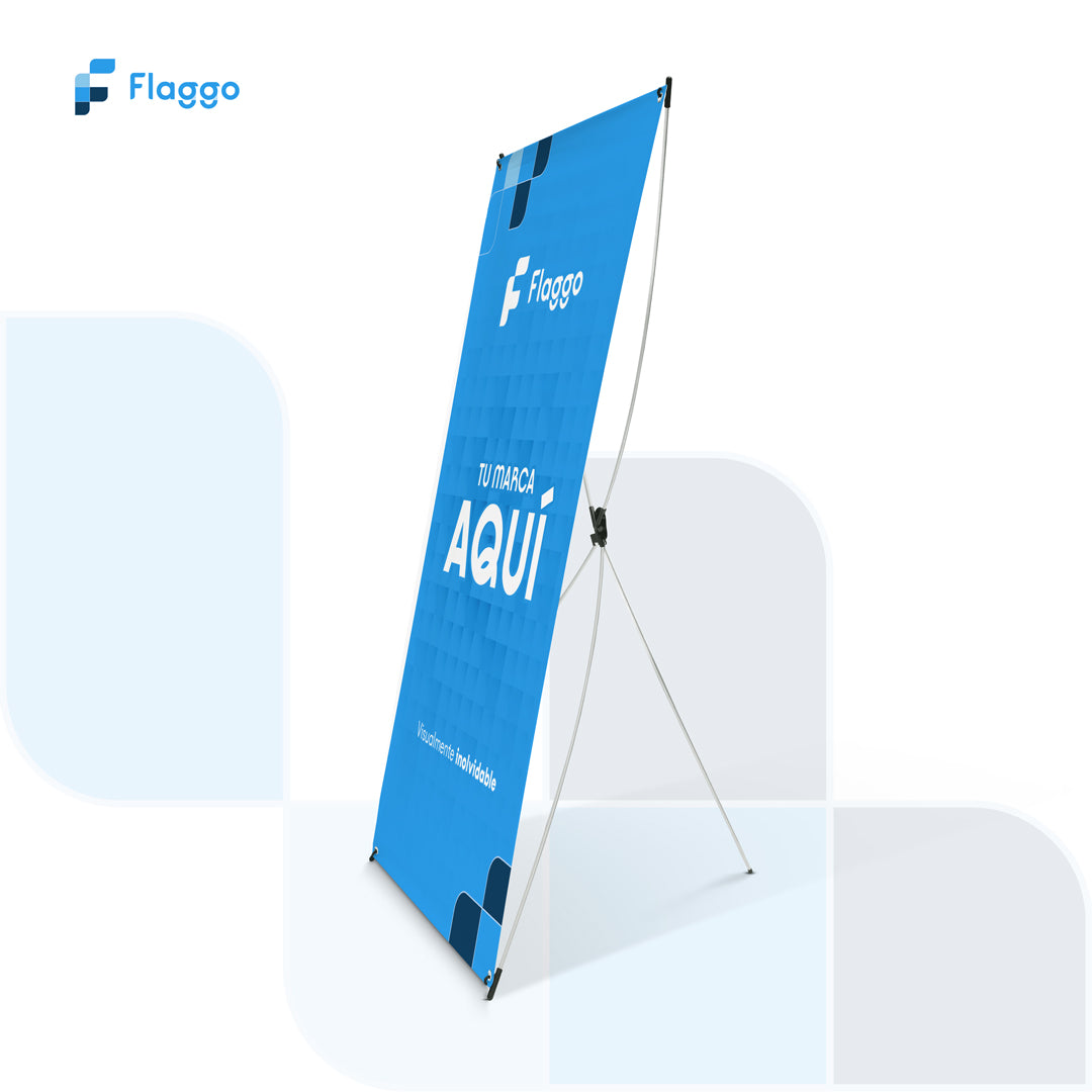 Portapendón araña easy metálica para exhibición publicitaria en eventos, ferias, puntos de venta y activaciones de marca